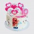 Торт на День Рождения 10 лет внучке с сердечками из мастики №111688