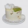 Нежный торт на День Рождения внучке с цветами №111689