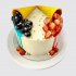 Двойной торт мужу и жене с ягодами в рожках №111725