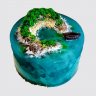 Торт на День Рождения туристу 20 лет с лодкой из мастики №111757