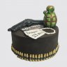 Классический торт с надписью на 35 лет с наручниками и пистолетом №111768