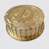 Красный торт с золотыми монетами и лупой из мастики №111789