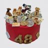 Торт с золотыми монетами и шарами из мастики №111806