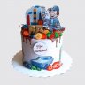 Двухъярусный торт с цветами с выходом на пенсию №111846