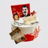 Красный торт со Сталиным и танком на 11 лет №111913