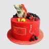 Красный торт Сталин со звездами из пряника №111918