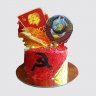 Красный торт на 9 лет в стиле Сталина №111923