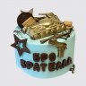 Шоколадный торт военный с оружием с цифрой 3 №111929