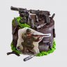 Торт с оружием и шоколадной надписью №111928