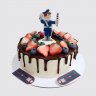 Классический торт гаишнику с ягодами и логотипом ГАИ №112050