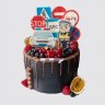 Классический торт гаишнику с ягодами и логотипом ГАИ №112050