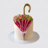 Нежный торт в виде зонтика с цветами №112108