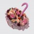 Торт в форме зонтика с цветами и ягодами №112109