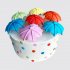 Белый торт с разноцветными зонтиками №112118