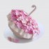 Нежный торт цветочная поляна в зонтике №112122