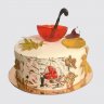 Торт в виде кружевного зонтика с цветами №112124