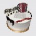Белый торт на юбилей с баяном из мастики №112147