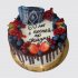 Торт баян с ягодами на юбилей 60 лет №112158
