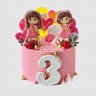 Торт для двух сестер с вафельными рожками на 5 и 9 лет №112182