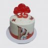 Белый торт на День Рождения девушка в туфельках №112231