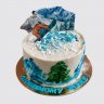 Двухъярусный торт сноуборд на День Рождения №112300