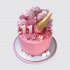 Розовый торт на 11 лет рожок со сладостями №112394