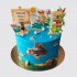 Торт в стиле рыбалка на День Рождения дорогому внуку и зятю №112441
