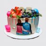 Классический торт парню и девушке с шоколадными конфетами №112512