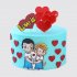 Торт парню и девушке Love is с сердечками №112522