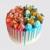 Праздничный торт парню и девушке с цветами и ягодами №112525