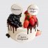 Белый торт бабушке и внуку с ягодами и пряниками №112547