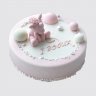 Двухъярусный торт с цветами и фламинго для племянницы №112571