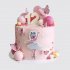 Классический торт племяннице на 12 лет с бабочками и шарами №112579