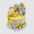 Праздничный торт пчеловоду с цветами и пчелами на прянике №112592