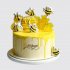 Белый торт пчеловоду на юбилей с пчелками №112603