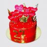 Праздничный торт любимой невестке с цветами и ягодами №112634
