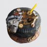 Торт на День Рождения механику с автомобилем №112652