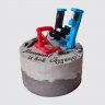 Черный торт на День Рождения папочке механику №112663