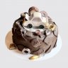 Черный торт на День Рождения папочке механику №112663