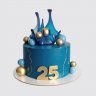 Торт с ягодами синие с золотом на годовщину 50 лет №112668