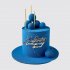 Торт на День Рождения любимому брату синие с золотом №112672