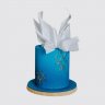 Квадратный торт синие с золотом на юбилей 30 лет №112680