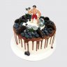 Черный торт в виде гири девушке фитнес тренеру на юбилей 30 лет №112699