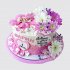 Торт с живыми цветами для бабушки и внучки №112716