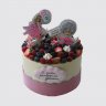 Классический торт с ягодами на 17 и 65 лет бабушке и внучке №112719