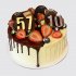 Торт с шоколадной глазурью и клубникой бабушке и внучке на 10 и 57 лет №112721