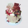 Торт с ягодами и печеньем на юбилей бабушке и внучке 15 и 60 лет №112726