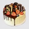 Белый торт со сладостями и ягодами для дедушки и внука №112729