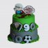 Двухъярусный торт на День Рождения 90 и 10 лет дедушке и внуку №112735