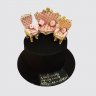 Двухъярусный торт на годовщину 50 лет со стулом №112783